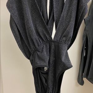 Black sparkle unitard bodysuit
